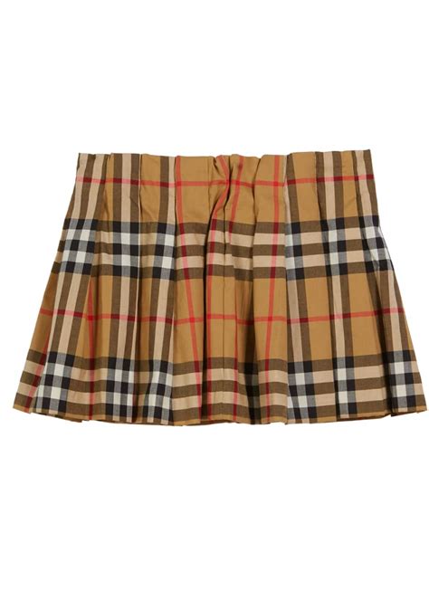 burberry pearl check pleated skirt